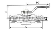 Flange-connection floating ball valve brief figure of structure-2