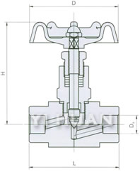 FJ61W the heat pressure socket-weld globe valve diagram