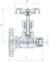 JJ·BY1 one flange The manometer globe valve diagram