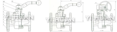 Sleeve type soft sealing plug valve acc.to ANSI brief figure of structure