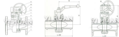 Sleeve type soft sealing plug valve acc.to ANSI brief figure of structure