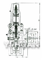 帶散熱器彈簧全啟式安全閥 結(jié)構(gòu)圖