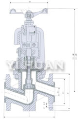 J41FS-16C型 襯氟塑料截止閥結(jié)構(gòu)圖