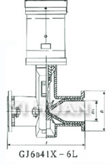 GJ6B41×-6L常閉型氣動(dòng)管夾閥結(jié)構(gòu)圖