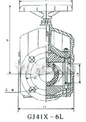 GJ41×-6L管夾閥結(jié)構(gòu)圖