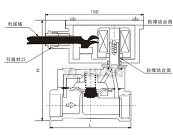 防爆電磁閥 內(nèi)部結(jié)構(gòu)外形尺寸圖