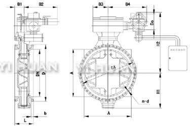 DV942X/H電動調(diào)速蝶閥結(jié)構(gòu)圖