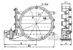 電動圓形百葉式調(diào)節(jié)蝶閥結(jié)構(gòu)圖