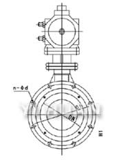 D643H氣動(dòng)硬密封法蘭蝶閥結(jié)構(gòu)圖1