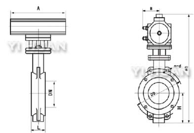 D671X軟密封氣動對夾蝶閥結(jié)構(gòu)圖