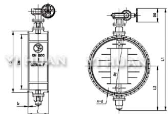 TD341W蝸輪傳動通風蝶閥結(jié)構(gòu)圖