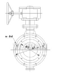 D343H渦輪硬密封法蘭蝶閥結(jié)構(gòu)圖1