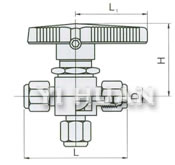 Q94SAF-64卡套式三通球閥 結(jié)構(gòu)圖