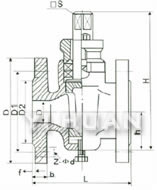 二通全銅旋塞閥 結(jié)構(gòu)圖