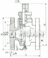 二通銅芯旋塞閥 結(jié)構(gòu)圖