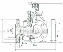 三通保溫旋塞閥 結(jié)構(gòu)圖