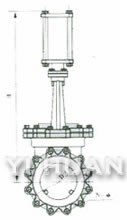 氣動對夾式刀形閘閥 結(jié)構(gòu)圖2
