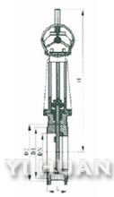 傘齒輪刀形閘閥 結(jié)構(gòu)圖1