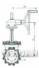 傘齒輪夾式刀形閘閥 結(jié)構(gòu)圖2