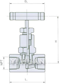 J11W/H美標內(nèi)螺紋針型閥結構圖