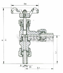 J24W角式截止針型閥結(jié)構(gòu)圖