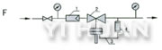 測量蒸汽，閥后壓力調(diào)節(jié)（B型），應(yīng)裝隔溫罐，建議裝過濾器